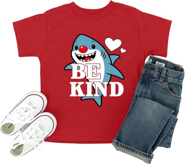 Thumbnail 6 de tiorhooe Red Kids T-Shirt (Cute Animals) Short Sleeve Top for Ages 3–8