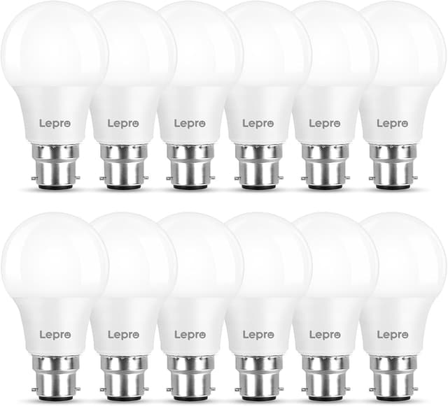Detalle de Lepro Bayonet LED Bulb 60W Equivalent 806lm 2700K BC Pack of 12