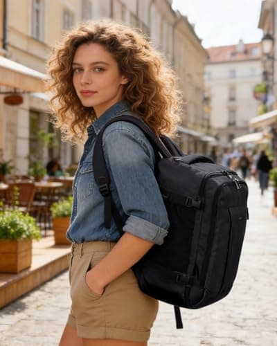 Thumbnail 6 de ECOHUB Mochila de viaje de cabina para Ryanair (40x30x20) 24L, con 13 compartimentos y tejido PET reciclado