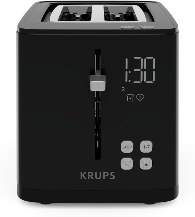 Detalle de Krups KH641810 Smart’n Light Zwei-Scheiben-Toaster mit Digitaldisplay und Countdown