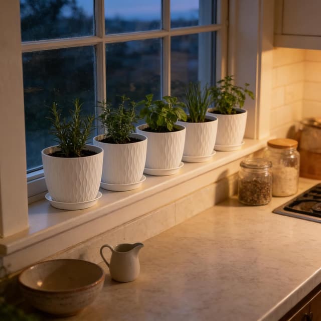 Thumbnail 6 de Homeuouz Plastic Plant Pots 5 Pack 15cm