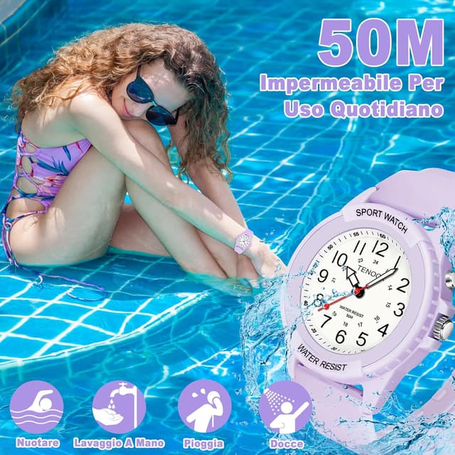 Detalle 2 de TENOCK Orologio da polso sportivo donna impermeabile 50 m