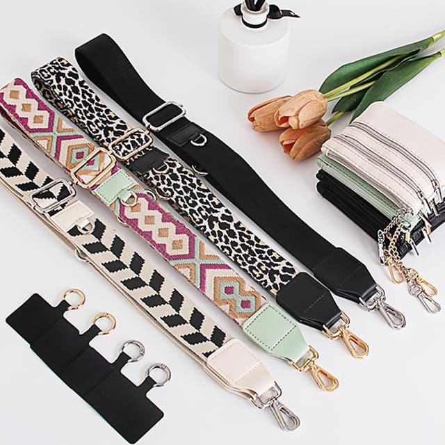 Detalle de SCINYMC Clip and Go Strap for Phone with Wallet Crossbody (Khaki) — Adjustable Phone Lanyard with Zippered Pouch