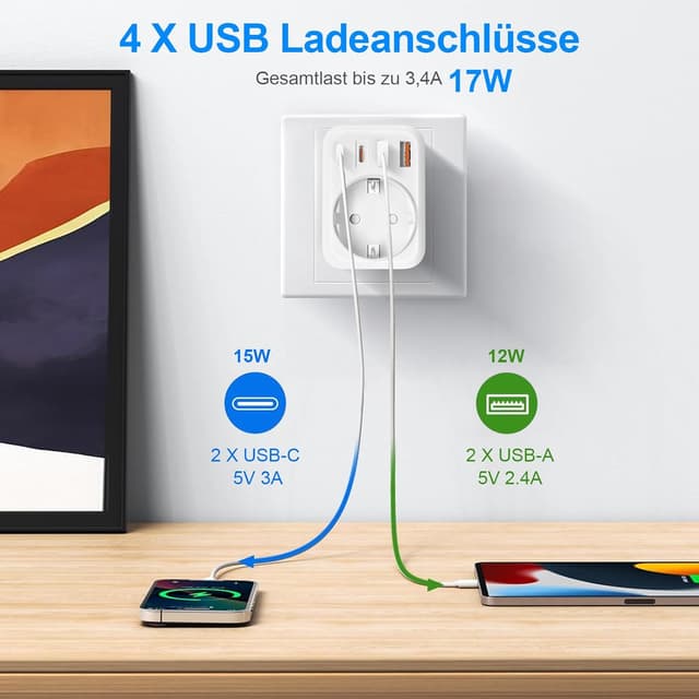 Detalle de UK Reiseadapter Typ G mit 3750W đ