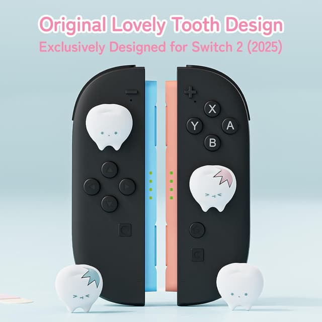 Detalle de GeekShare Silikon-Joystick-Kappen für Switch 2 (2025) – Thumbstick Grip, rutschfest, 4 Stück