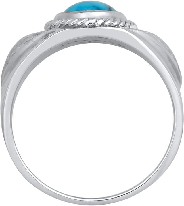 Detalle de Kuzzoi Siegelring Herrenring mit Howlith (10 mm) und 925 Sterling Silber – oval, vintage, Ringgröße 60–66