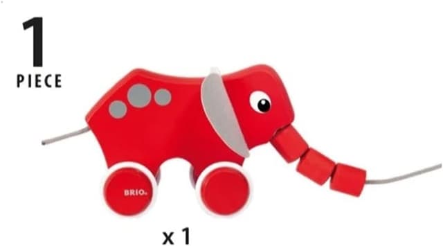 Detalle 2 de BRIO 30186 Nachzieh‑Elefant 1 Spieler