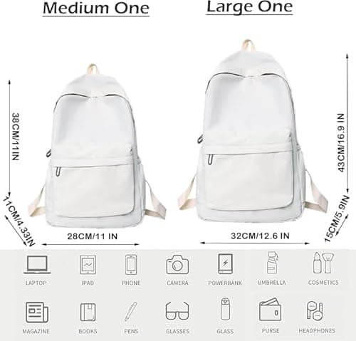 Detalle 2 de YXQSED School Backpack for Women & Unisex – Lightweight Water-Resistant Rucksack, 28 x 38 x 11 cm