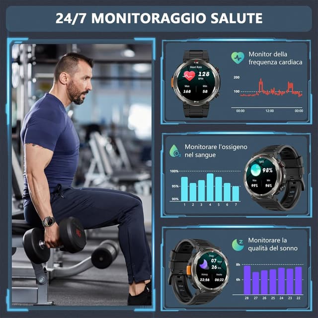 Detalle de Baolubao Smartwatch uomo con 1.45