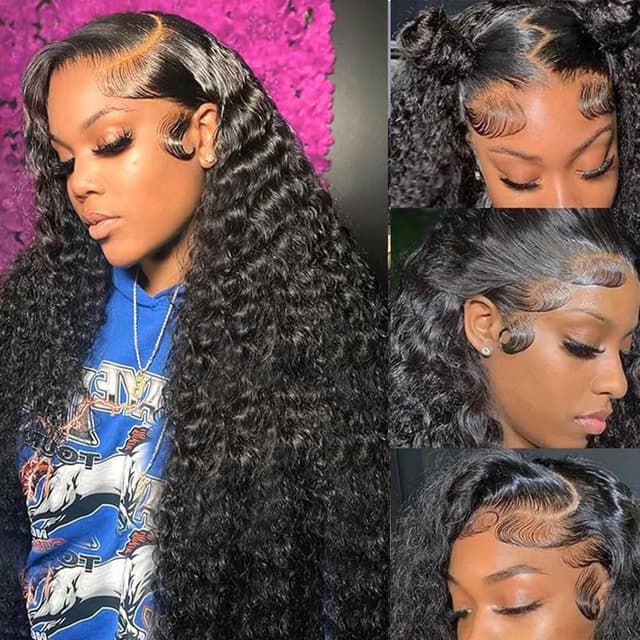 Detalle de Rozilo Aomllute 30" Deep Wave Lace Front Wig 💇♀