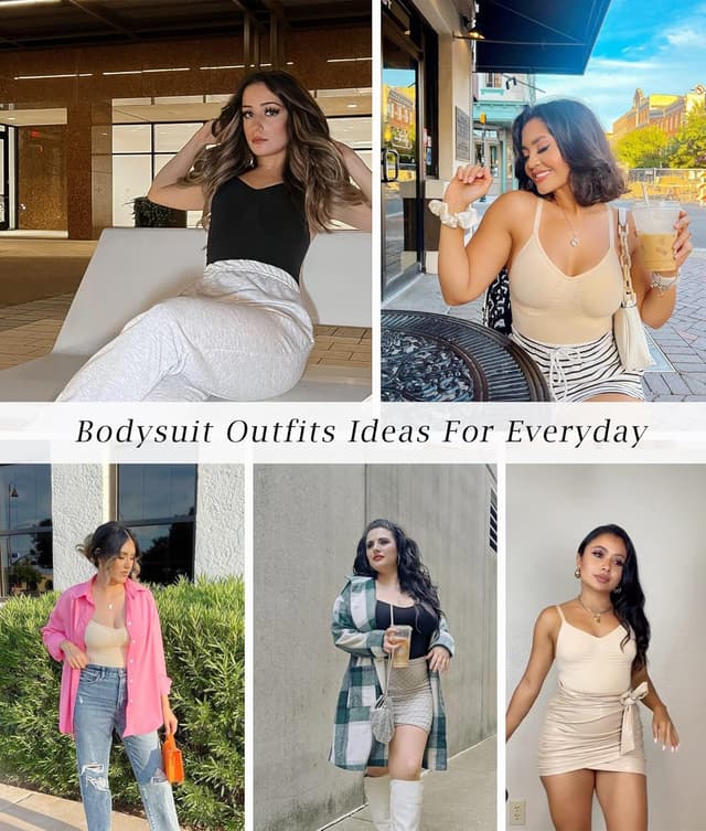 Detalle 1 de SHAPERX Women’s Seamless Shapewear Bodysuit with Tummy Control & Waist Snatching