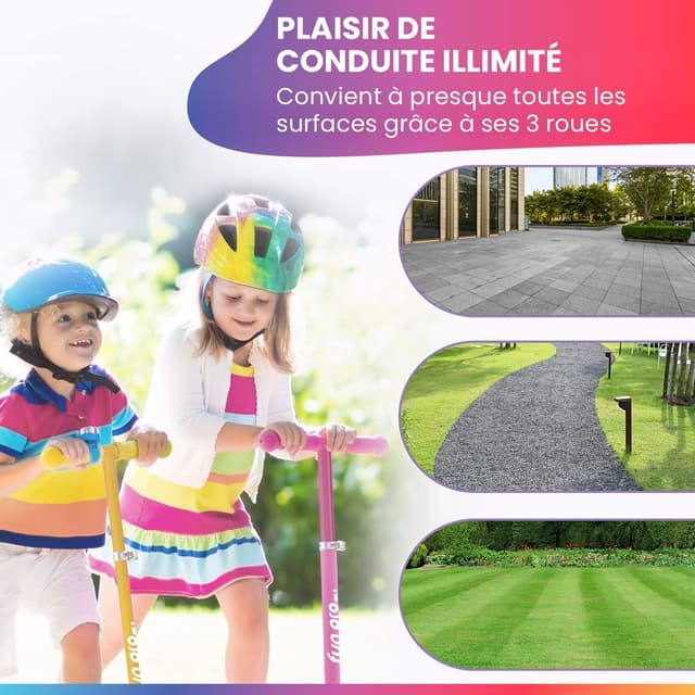 Thumbnail 6 de Fun Pro One Family – trottinette enfant 3 roues lumineuses, guidon réglable et pliable jusqu’à 50 kg