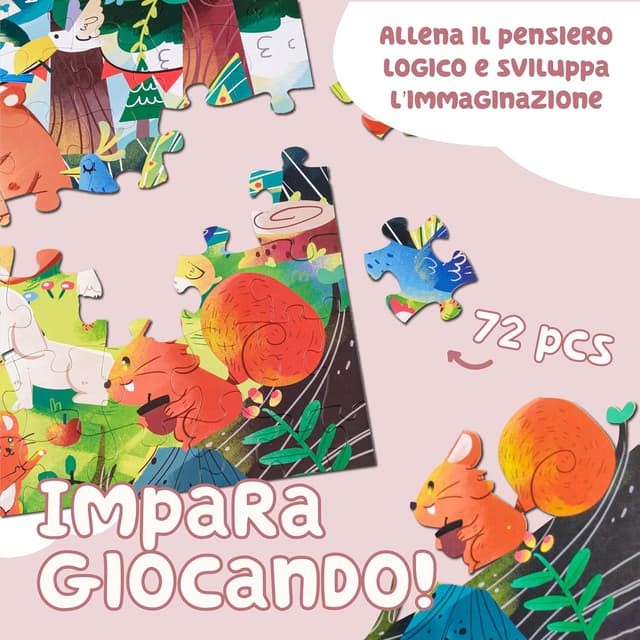 Detalle de Baroni Toys Puzzle per bambini 72 pezzi