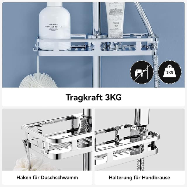 Detalle de Auralum Regendusche 25 x 25 cm Edelstahlset