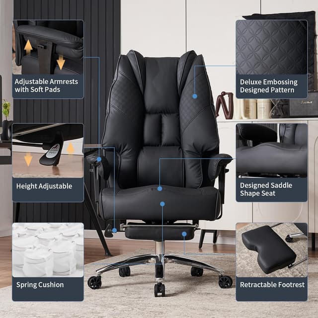 Detalle 2 de EXCEBET Ergonomic High‑Back Office Chair 400 lbs
