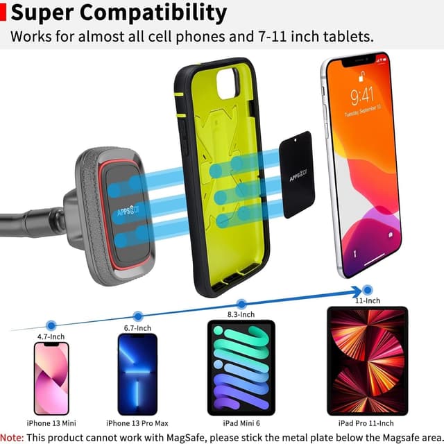 Thumbnail 6 de APPS2Car support téléphone magnétique voiture 15 pouces