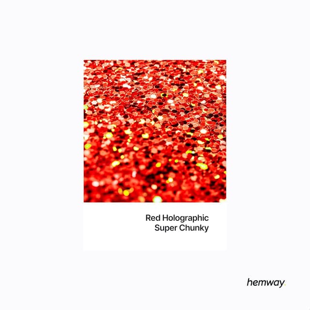 Detalle 2 de Holographic Red Glitter Shaker (130g) – Super Chunky Metallic Flake Red Sequins for Resin, Crafts & Nail Art