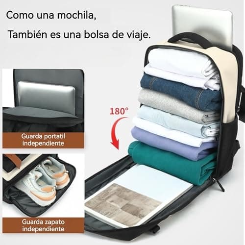 Detalle de Mi Ko Mi Ka Mochila de Viaje Grande 2210 con puerto USB y compartimento para zapatos