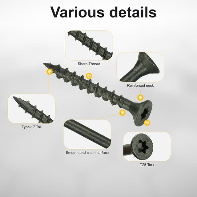 Thumbnail 1 de Bobibbi #8 x 1-1/2 Deck Screws, T25 Star Drive 🛠