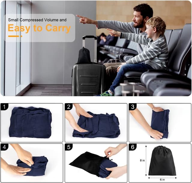 Detalle 1 de Maliton Fußstütze Flugzeug – aufblasbares Fußstützen-Kissen höhenverstellbar für Reisen, Auto, Büro (dunkelblau, 1 Stück)