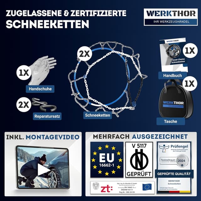 Thumbnail 1 de WERKTHOR 2x Schneeketten für PKW