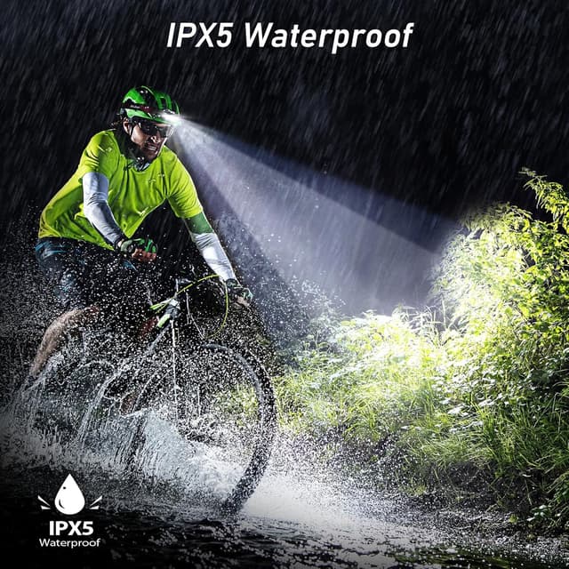 Detalle de Blukar Torcia Frontale LED ricaricabile 2000 lumen con sensore movimento e IPX5