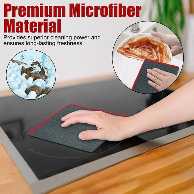 Thumbnail 5 de Adiwo Microfibre Cleaning Cloths 30x30cm, 400GSM 🧽