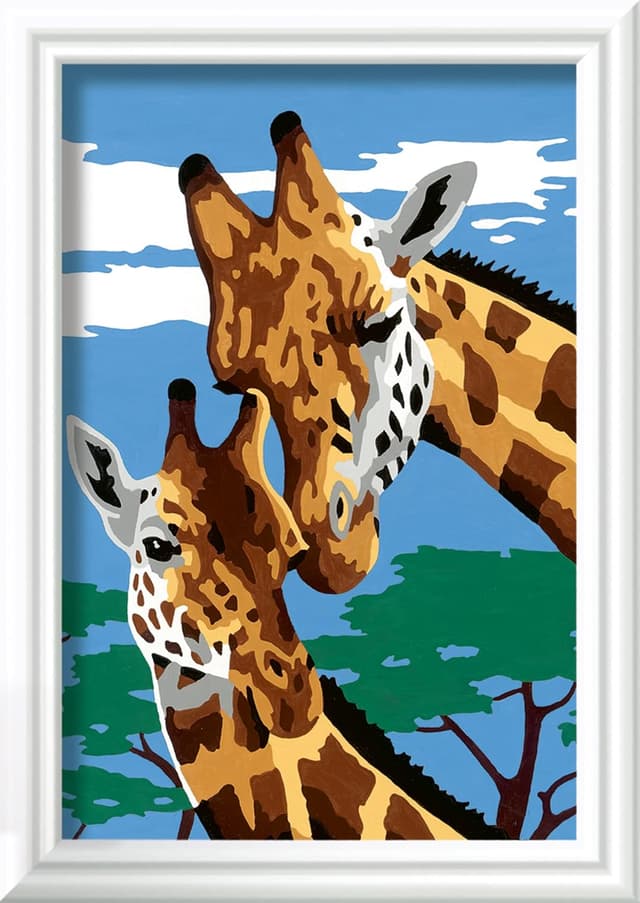 Detalle de Ravensburger CreArt Giraffa: dipingere con i numeri per bambini 7+ (kit con tavole, cornice, pennello e colori)
