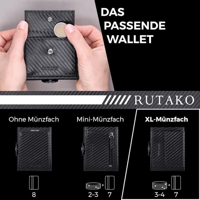 Detalle 2 de RUTAKO Slim Wallet mit RFID, 9,5 cm
