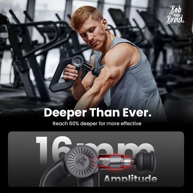 Detalle 2 de Bob and Brad D6 Ultra Massage Gun with Infrared Heating Head (OLED display, 16mm amplitude)