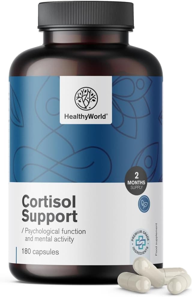 Detalle de HealthyWorld Cortisol Support 180 Kapseln đź’Š