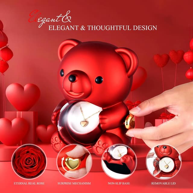 Detalle 1 de Coffret rose éternelle avec collier