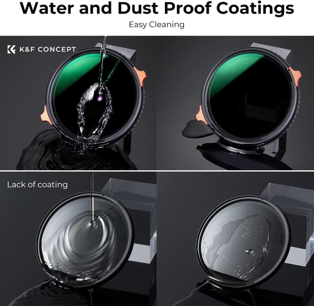 Thumbnail 6 de K&F CONCEPT Nano-Xcel 46mm filtro polarizzatore circolare & ND variabile ND4-64 (2-6 stop) con CPL e custodia in vetro ottico