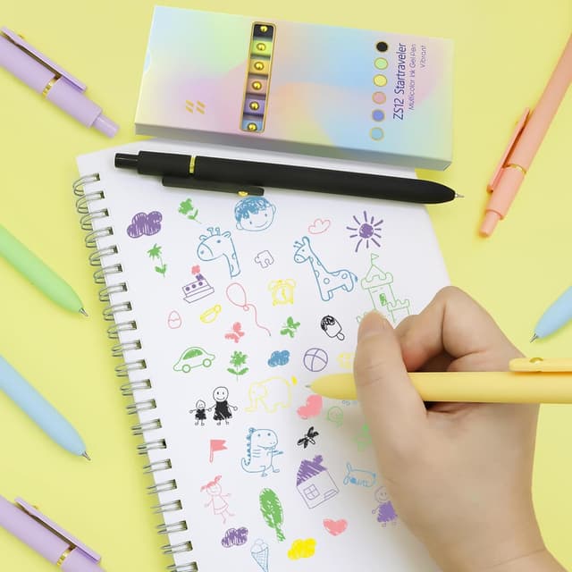 Detalle de UIXJODO 6-pack coloured gel pens with fine 0.5mm tips for smooth writing and diary, planner notes