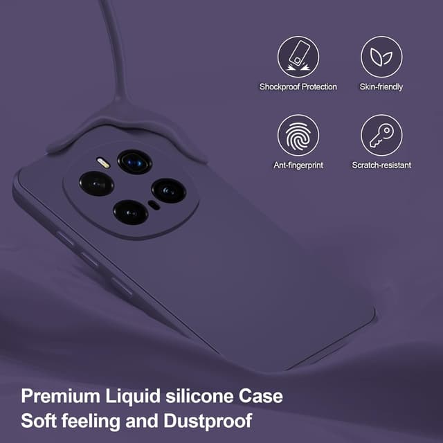 Thumbnail 6 de Btstring Hülle für Honor Magic 7 Pro aus Silikon – Ganzkörper-Case mit weichem Mikrofaserfutter (lila)