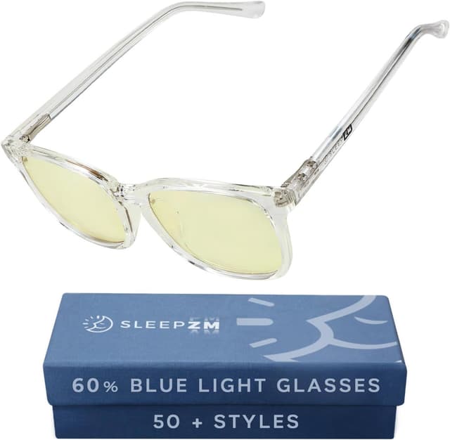 Detalle de Sleep ZM Blue Light Blocking & Light Sensitivity Glasses (8 lens types) for comfortable screen time, relaxation, and sleep support