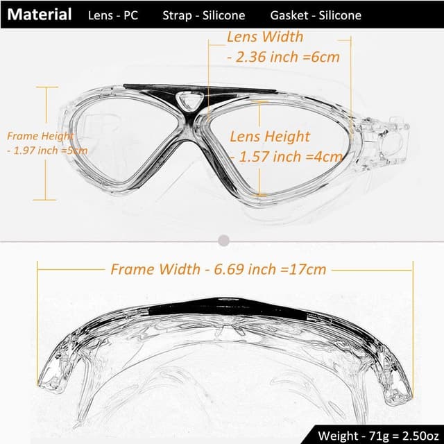 Detalle de Swimming Goggles for Adults and Kids – Anti-fog, leak-resistant UV protection clear-vision goggles