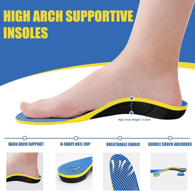 Detalle de Cilnos semelles orthopédiques pour fasciite plantaire, pieds plats et épine calcanéenne (homme & femme) – XL