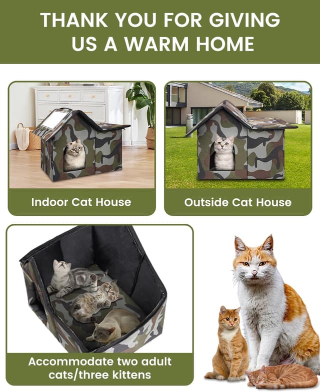 Thumbnail 5 de WHDPETS Katzenhaus Outdoor Katzenhöhle