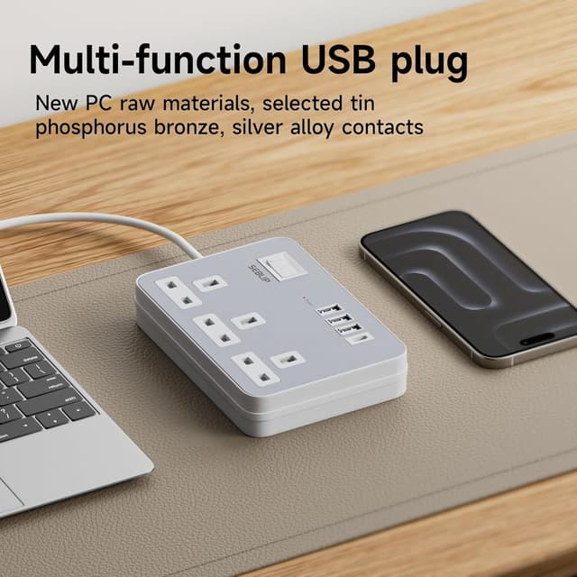 Detalle 2 de 4 USB extension lead 3 way 5m