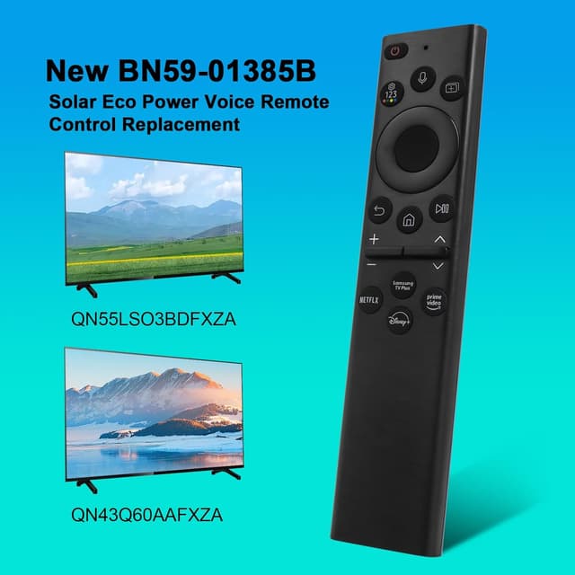 Detalle de BN59-01385A Solar Frame TV Voice Remote Replacement for Samsung Smart TVs (Rechargeable Solar + USB-C)