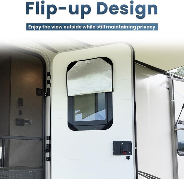 Detalle 2 de Safoner RV Door Window Shade Cover (16 x 25 inch) – Sun Blackout Privacy Fabric