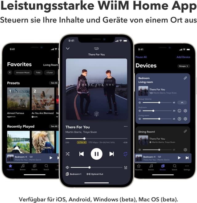 Detalle de WiiM Amp Pro Multiroom-Streaming-Verstärker mit HDMI ARC, Alexa & Google Cast – Dark Gray