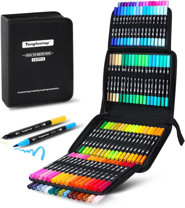 Detalle de Tongfushop 120 Dual Tip Colouring Pens