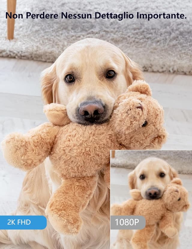 Detalle de GNCC Telecamera WiFi Interno 2K con visione notturna, 360° e audio bidirezionale (2.4 GHz) – per casa, bambini e animali