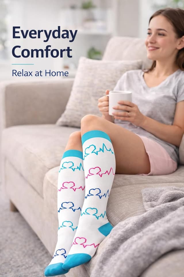 Detalle de Aoliks Medical Compression Socks for Women & Men (Knee-High) for Running, Nurses, and Travel