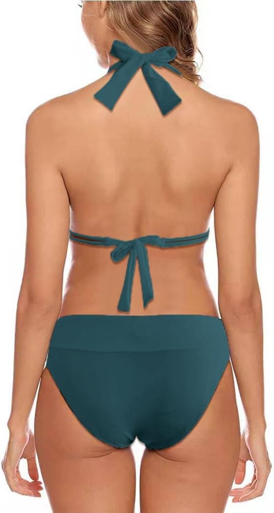 Detalle de Aidotop Damen Bikini-Set Triangel mit Neckholder und abnehmbaren Soft-BH-Polstern