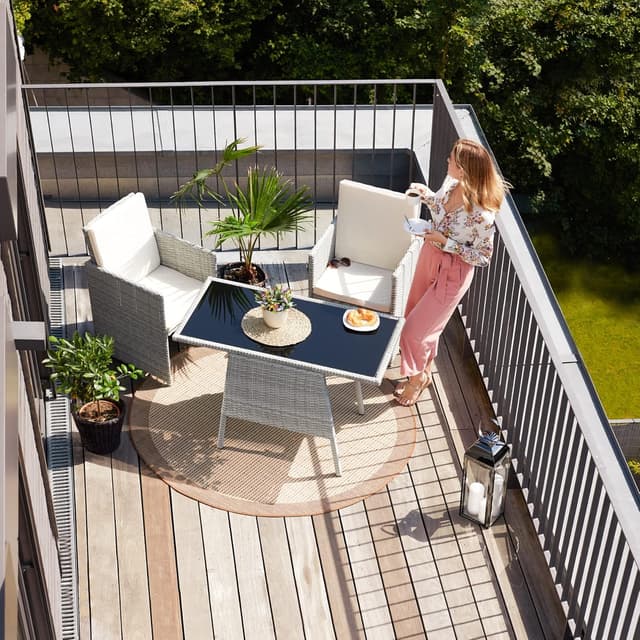 Thumbnail 1 de tectake Conjunto Jardín Ratán y Aluminio