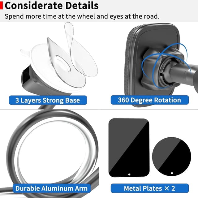 Detalle 2 de APPS2Car support téléphone magnétique voiture 15 pouces