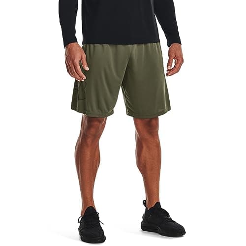 Detalle de Under Armour Tech Graphic Short para hombre (Marine Od Green) – shorts deportivos ligeros con bolsillos de malla